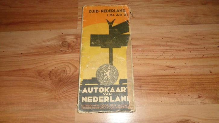 1931 landkaart van Nederland ANWB wegenkaart blad 2, Boeken, Atlassen en Landkaarten, Gelezen, Landkaart, Nederland, 1800 tot 2000