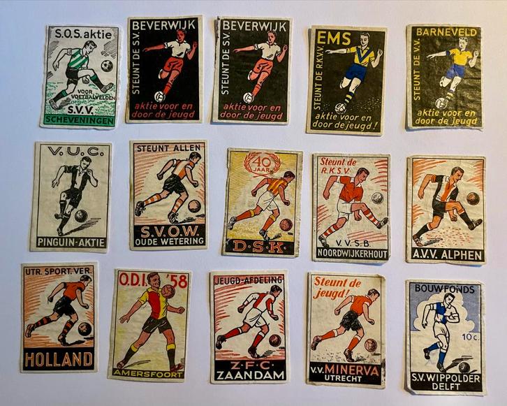 Lucifermerk Etiketten Voetbalclubs voetbalplaatjes(15 stuks), Verzamelen, Sportartikelen en Voetbal, Poster, Plaatje of Sticker