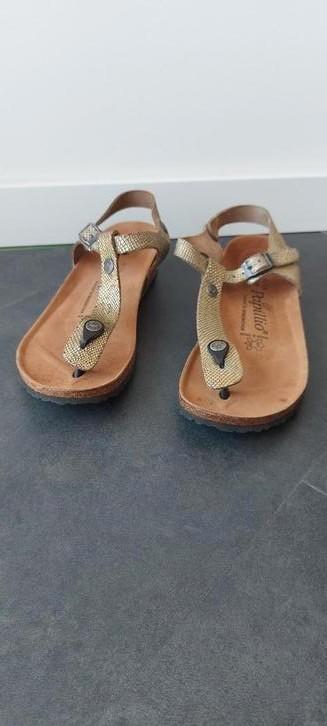 Birkenstock / Papillio "Ashley" sandalen, 40, goud, leer  beschikbaar voor biedingen