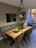 Eettafel + stoelen + eetbank te koop, Ophalen, Rechthoekig, 50 tot 100 cm