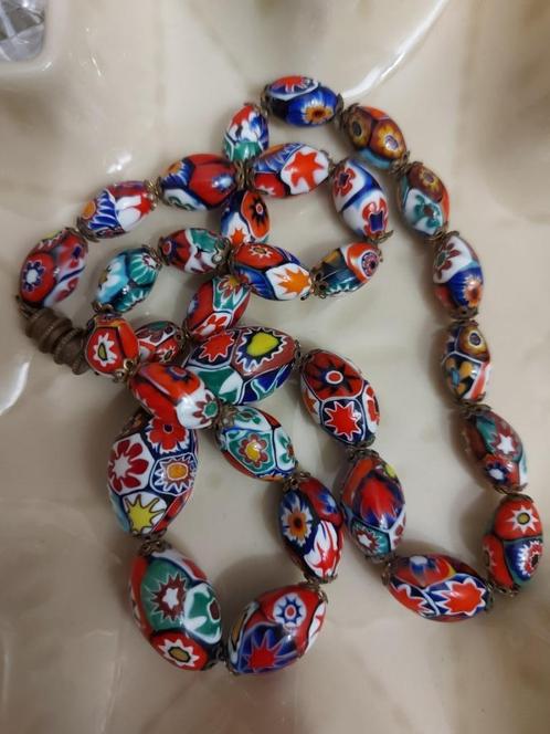 Mooie murano millefiori Italiaanse kralen ketting, Sieraden, Tassen en Uiterlijk, Kettingen, Nieuw, Steen of Mineraal, Verzenden