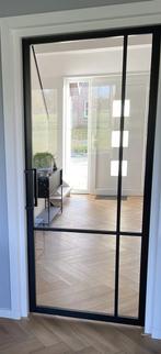 Staal look binnendeur 93 x 211,5 cm compleet zwart, Ophalen, 80 tot 100 cm, Binnendeur, Zo goed als nieuw