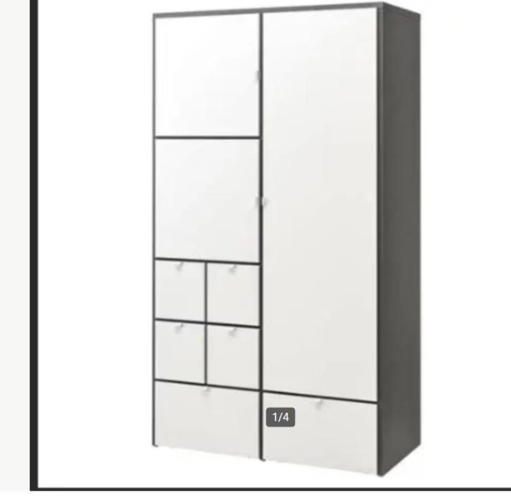 Ikea Visthus kledingkast grijs/wit, Kinderen en Baby's, Kinderkamer | Commodes en Kasten, Gebruikt, 105 cm of meer, 100 cm of meer