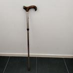 Wandelstok,Messing,Hout,gelakt,5 hoogtes,verstelbaar,Vintage, Diversen, Wandelstokken, Ophalen of Verzenden, Verstelbaar, Zo goed als nieuw