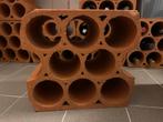 Terracotta wijnrek, stapelbaar, 9 blokken, Huis en Inrichting, Ophalen, Overige materialen, Gebruikt, 25 flessen of meer