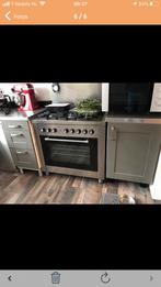 Bosch Vrijstaand Gasfornuis RVS 90cm met Oven, Gebruikt, Oven, Hete lucht, Ophalen of Verzenden