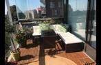 Zgan loungeset bruin / creme tuinbank incl tafel tuinset, Ophalen, 5 zitplaatsen, Bank, Zo goed als nieuw