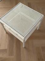 Witte rotan bijzettafel – design voor een zacht prijsje, Ophalen, Minder dan 55 cm, Rond, Zo goed als nieuw