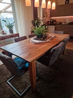 Te koop massief eiken eettafel, Huis en Inrichting, Tafels | Eettafels, Ophalen, 200 cm of meer, 50 tot 100 cm, Zo goed als nieuw