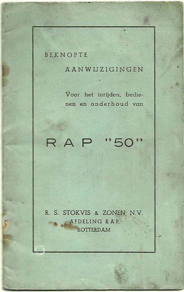 RAP 50 aanwijzingen instructieboek Stokvis (5208z), Fietsen en Brommers, Handleidingen en Instructieboekjes, Gebruikt, Ophalen of Verzenden