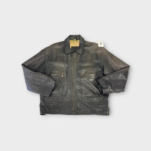 The Leather Company heren jas maat XXL (100% leer), Kleding | Heren, Jassen | Winter, Gedragen, Overige maten, Zwart, Ophalen of Verzenden