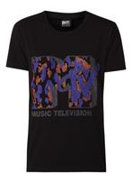 Selected Femme zwart paars t-shirt top met MTV logoprint S, Zwart, Selected Femme, Nieuw, Ophalen of Verzenden