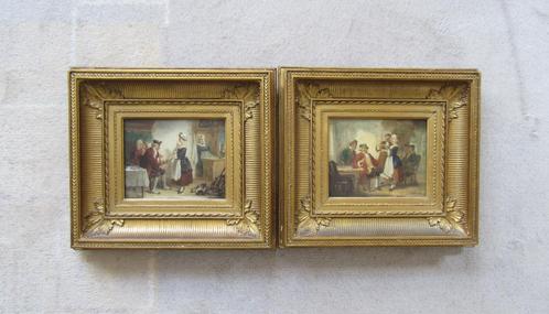 ===H.E. Reijntjens 1817-1890===PENDANT===, Antiek en Kunst, Kunst | Schilderijen | Klassiek, Ophalen of Verzenden