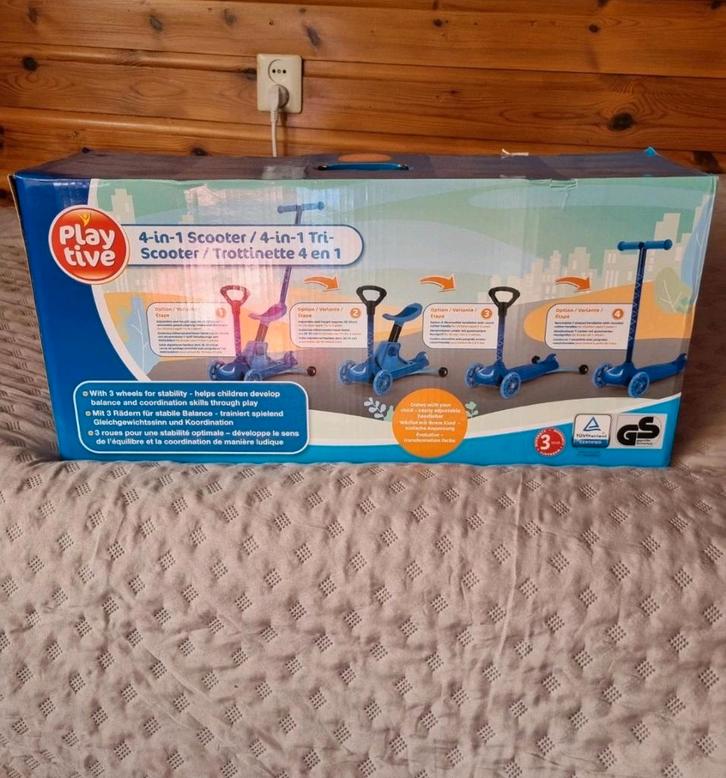 Playtive 4-in-1 Scooter / Loopfiets - Nieuw in doos!, Kinderen en Baby's, Speelgoed | Buiten | Voertuigen en Loopfietsen, Gebruikt