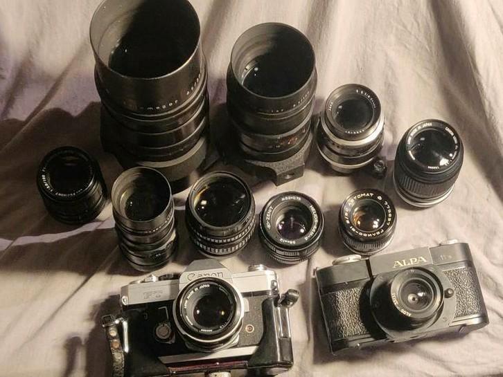 Alpa, Canon, Meyer Optik, Fujinon, Helios, Jena, Zenit, Audio, Tv en Foto, Fotocamera's Analoog, Zo goed als nieuw, Spiegelreflex