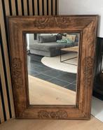 Houten spiegel, Huis en Inrichting, Woonaccessoires | Spiegels, Ophalen, Rechthoekig, Minder dan 100 cm