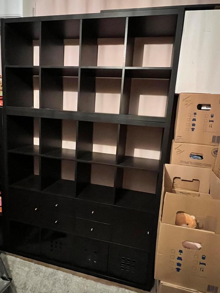 Ikea Kallax Expedit zwart, Huis en Inrichting, Kasten | Wandmeubels, Zo goed als nieuw, Minder dan 100 cm, Minder dan 150 cm, 25 tot 50 cm
