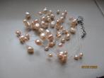 zoetwater parel ketting 4 strengen 44 cm. lang, Ophalen of Verzenden, Zo goed als nieuw, Steen of Mineraal, Verstelbaar