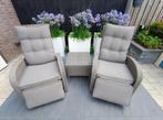 Relaxstoelen voor in de tuin, incl. tafeltje en kussens, Tuin en Terras, Kunststof, Gebruikt, Bijzettafel, Loungeset