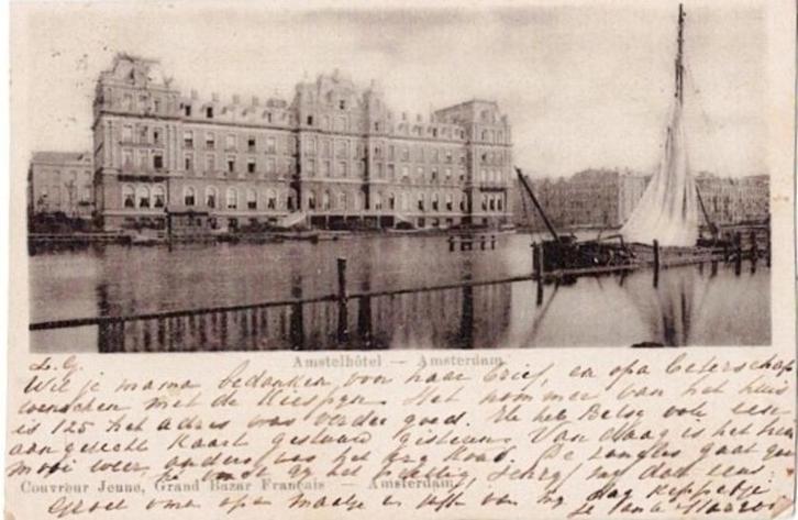 Amsterdam, Amstelhotel  12-05-1901, Verzamelen, Ansichtkaarten | Nederland, Gelopen, Noord-Holland, Voor 1920, Verzenden