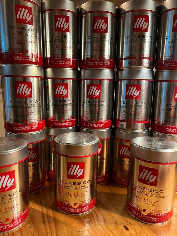 Illy blikken (leeg), Verzamelen, Blikken, Zo goed als nieuw, Koffie, Overige merken, Ophalen of Verzenden