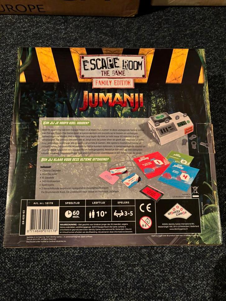 Escape Room: Jumanji - Familie Editie, Hobby en Vrije tijd, Gezelschapsspellen | Bordspellen, Nieuw, Drie of vier spelers, Ophalen of Verzenden
