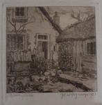 Ets - Hendrik Weegewijs (1878-1964) - Binnenplaats (1923), Ophalen of Verzenden