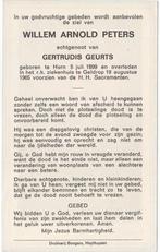 Willem Arnold Peters 1899 Horn + 1965 Geldrop, 66 jaar oud, Verzamelen, Verzenden