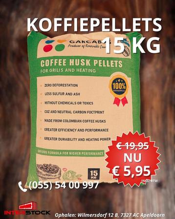 15kg KoffiePellets tbv PelletKachel AKTIE Nu 5,95 100% Ecolo beschikbaar voor biedingen