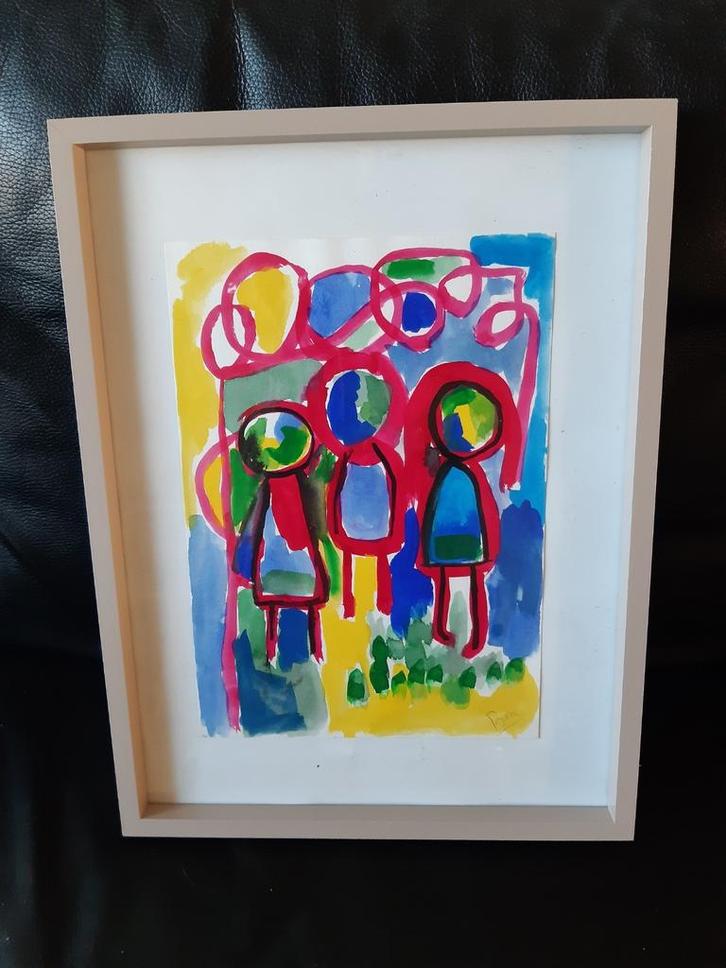 Gerrit Benner kinderen in optocht, Antiek en Kunst, Kunst | Schilderijen | Modern, Ophalen of Verzenden