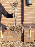 kroonluchter antiek met 4 armen glas/kristal, Ophalen