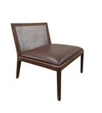 Vintage Lounge Chair met rotan stoel met Rotan Rug, Huis en Inrichting, Fauteuils, Ophalen of Verzenden, Gebruikt, Riet of Rotan