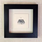 Etsje van Brienenoordbrug, Rotterdam met 3D lijstje 10x10 cm, Minder dan 50 cm, Oorspronkelijke maker, Nieuw, Ophalen of Verzenden