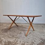 Hans Wegner, AT-303 Sawbuck vintage jaren 50 Deense eettafel, Ophalen, Gebruikt, Eikenhout, 50 tot 100 cm