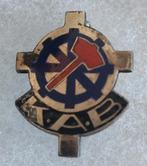K.A.B. Emaille Speldje Broche Zilvermerk zwaard, Verzamelen, Speldjes, Pins en Buttons, Ophalen of Verzenden, Zo goed als nieuw