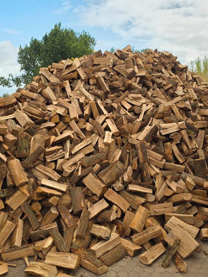 Vrachtwagen Openhaardhout eik, beuk, mix, berk losgestort, Tuin en Terras, Haardhout, Blokken, Eikenhout, 6 m³ of meer, Ophalen of Verzenden