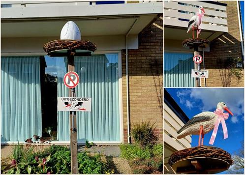 🍼2,5 Meter hoge Landingsplaats Ooievaarsnest incl Ei Nr.2🍼, Kinderen en Baby's, Kraamcadeaus en Geboorteborden, Geboortebord