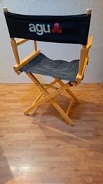 Vintage Agu regisseursstoel hout/jute stof geldrop/mierlo, Ophalen of Verzenden, Bruin, Stof, Eén