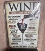 Metalen wandbord “wine from around world”, Ophalen of Verzenden, Nieuw