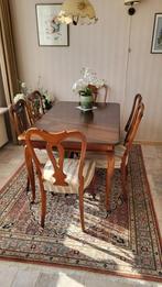 Eettafel uitschuifbaar met 6 stoelen, Huis en Inrichting, Tafels | Eettafels, Ophalen, Gebruikt, 100 tot 150 cm, 50 tot 100 cm