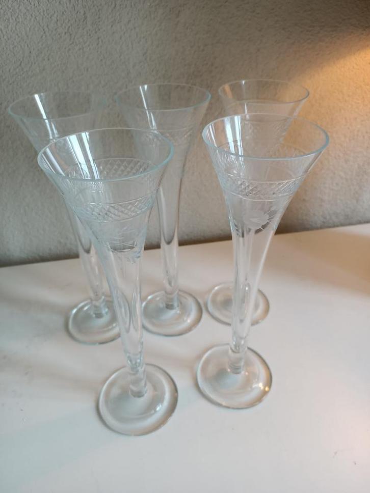 Set kristallen WMF Fürst bon Metternich champagneglazen, Antiek en Kunst, Antiek | Glas en Kristal, Ophalen of Verzenden
