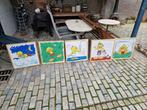 5 leuke lijsten met prenten - tekeningen, Ophalen of Verzenden, Hout, 50 tot 75 cm, 50 tot 75 cm