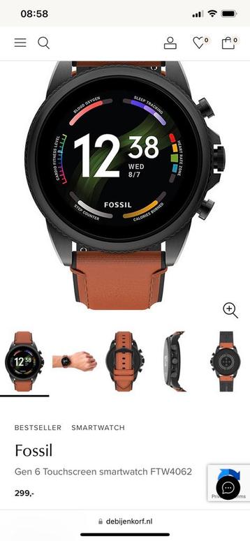 Nieuwe smartwatch Fossil 6 gen beschikbaar voor biedingen