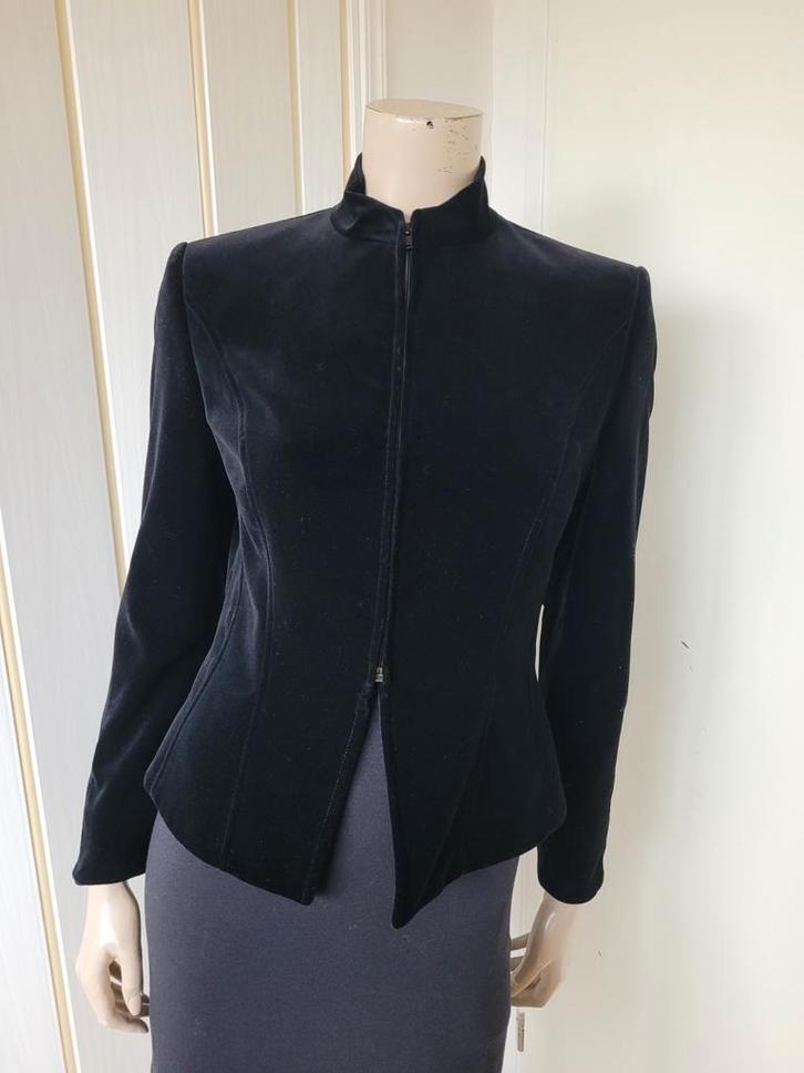 Pauw jasje zwart velours maat 2, Kleding | Dames, Jasjes, Kostuums en Pakken, Zo goed als nieuw, Jasje, Maat 36 (S), Zwart, Ophalen of Verzenden