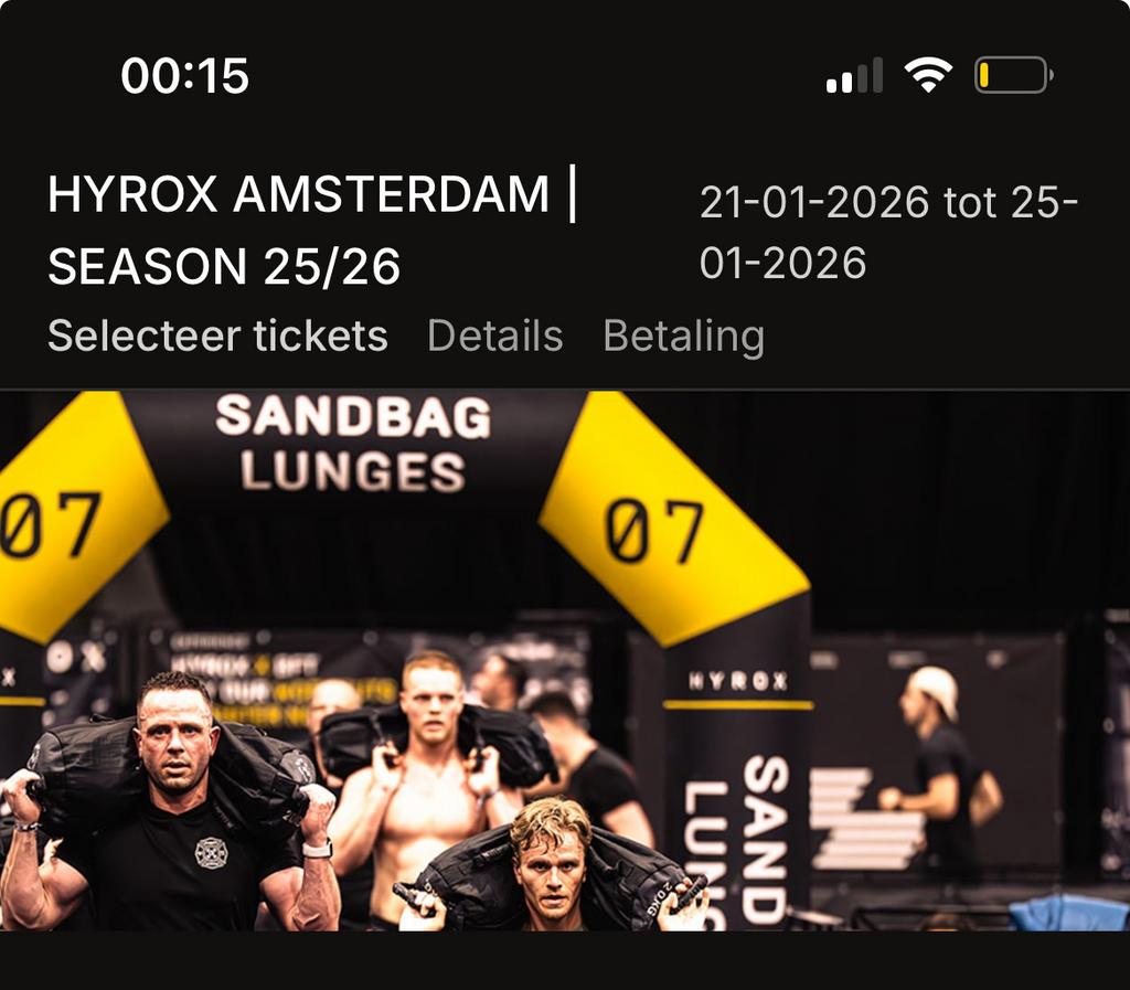 Gezocht: 4 spectator kaarten hyrox Amsterdam zondag 25/01/26, Tickets en Kaartjes, Evenementen en Festivals, Drie personen of meer