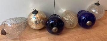 6 stuks Glas XXL: 3x druiventrossen+1x eikel +2 Heksenbollen beschikbaar voor biedingen