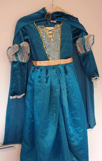 Prinsessenjurk met mantel, turquoise, Disney, maat 128-134  beschikbaar voor biedingen