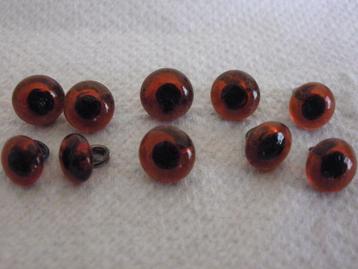 8575-7-Zak 10x OGEN (5 paar) ZWARTE PUPIL 6 mm Haken/Breien beschikbaar voor biedingen