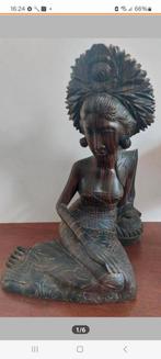 Houten beeld van Balinese vrouw, Ophalen of Verzenden