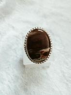 Mooie Zilveren Ring met bruin gemeleerde landschap Agaat, Verzenden, Zilver, Ring, Met edelsteen